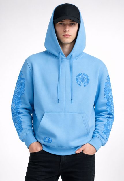 blue chrome hearts hoodie