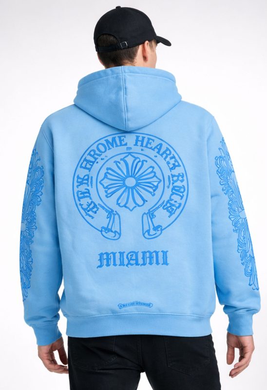 blue chrome hearts hoodie