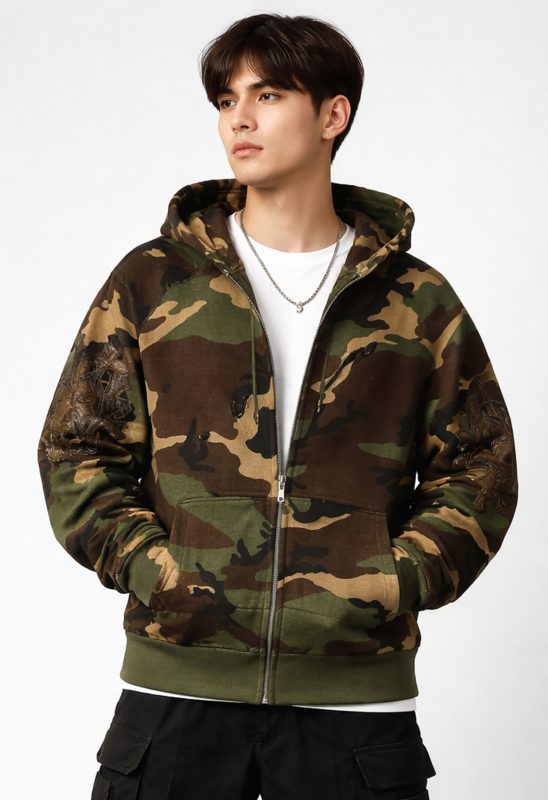 camo chrome hearts hoodie