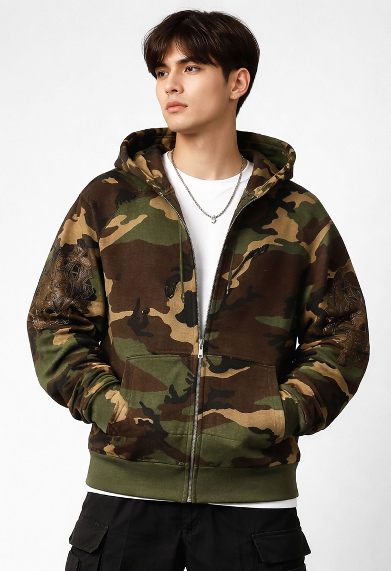 camo chrome hearts hoodie
