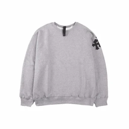 CHROME HEARTS LEATHER CROSS PATCH SWEATSHIRT (GREY)