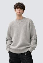 chrome hearts leather cross patch cashmere sweater