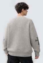 chrome hearts leather cross patch cashmere sweater