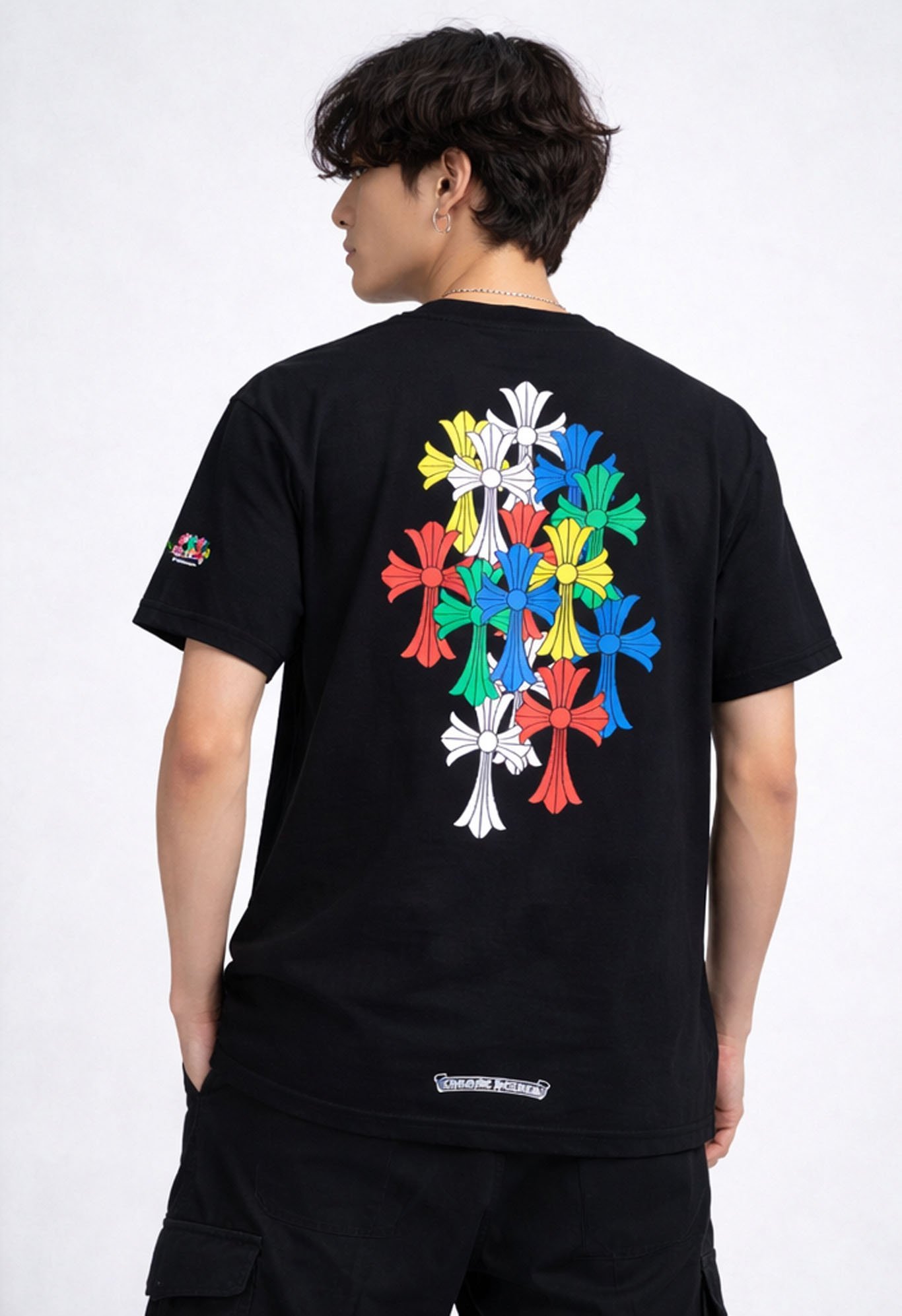 chrome hearts multicolor cross t-shirt