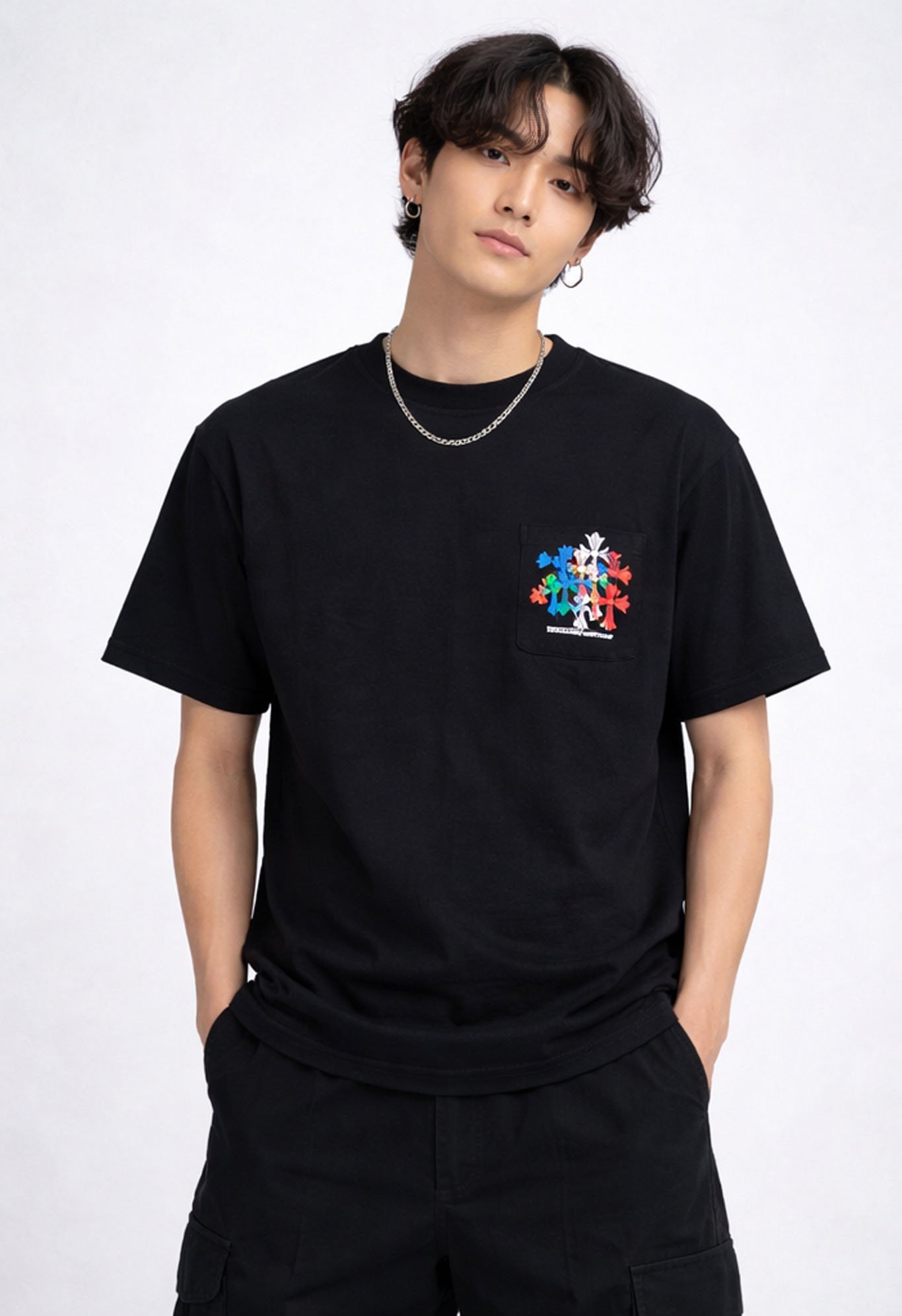 chrome hearts multicolor cross t-shirt