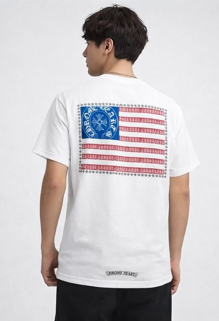 chrome hearts american flag dagger t-shirt