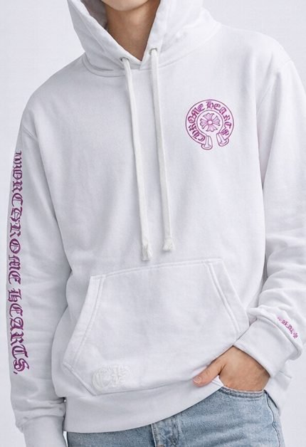 Chrome Hearts x Purple Glitter Hoodie White