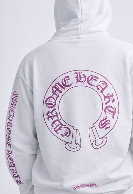 Chrome Hearts x Purple Glitter Hoodie White