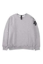 Chrome Herats Leather Cross Patch Sweatshirt grey