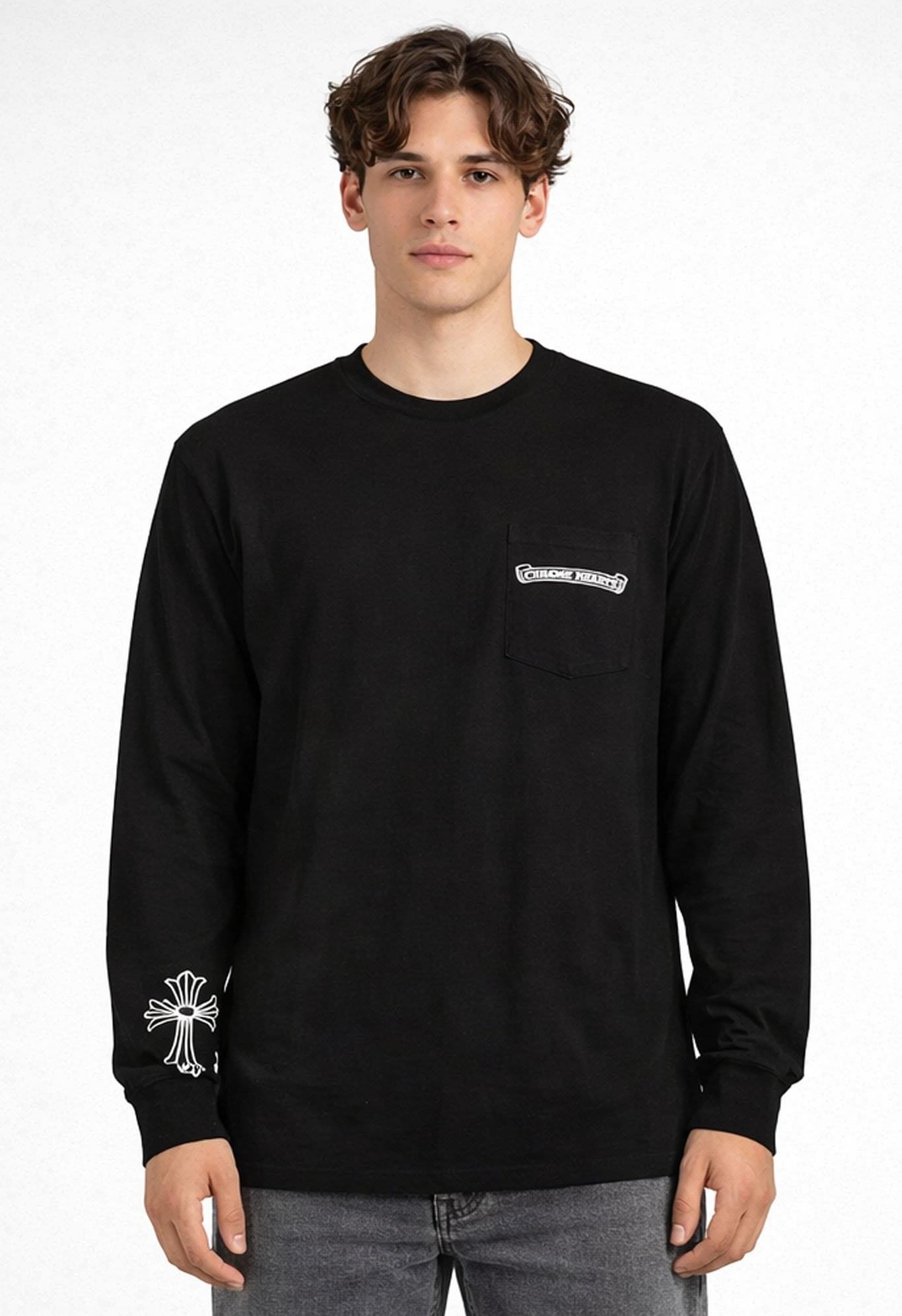 chrome-hearts-cross-logo-sweatshirt-in-black Chrome Hearts Cross Logo Sweatshirt